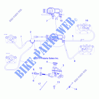 BRAKES, LINES AND MASTER CYLINDER   R12RH45AG/AH/AR (49RGRBRAKELINES12400) for Polaris RANGER 400 4X4 2012