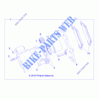 FRONT BRAKE CALIPER   R12RH50AG/AH/AM/AR/AZ (49RGRCALIPER11500EFI) for Polaris RANGER 500 4X4 2012