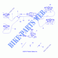 BRAKES, LINES AND MASTER CYLINDER   R12WH50AG/AH/AK/AR (49RGRBRAKELINES11CREW) for Polaris RANGER 500 4X4 CREW 2012