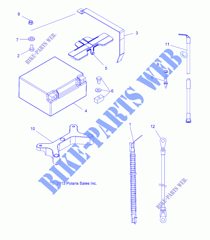 BATTERY   A14GH9EFW (49ATVBATTERY14SCRAM) for Polaris SCRAMBLER 1000 XP HO EPS INTL 2014