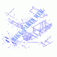 CHASSIS, FRAME AND FRONT BUMPER   R12TH90DG (49RGRCHASSIS11900D) for Polaris RANGER 900 DIESEL 2012