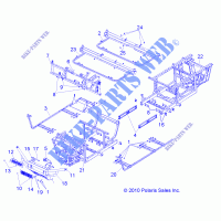 CHASSIS, FRAME AND FRONT BUMPER   R12WH76AG/AR/EAH/EAV/EAW (49RGRCHASSIS10CREW) for Polaris RANGER CREW 800 2012