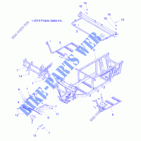 CHASSIS, FRAME AND FRONT BUMPER   R12RC08GA/GH/FA/FH (49RGRFRAME11EV) for Polaris RANGER EV/LEV 4X4 2012