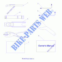 REFERENCES, TOOL KIT  AND OWNERS MANUALS   R11WH50AG/AH/AR (49RGRTOOL097004X4) for Polaris RANGER 4X4 500 CREW 2011